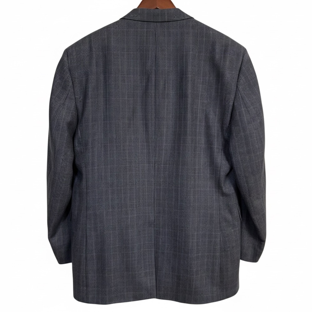 🔴 Jos. A. Bank 44R Silk Wool Sport Coat Grey Plaid Blazer Jacket Lightweight - Picture 4 of 9